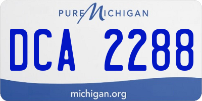 MI license plate DCA2288