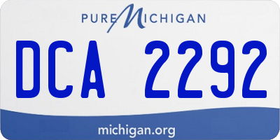 MI license plate DCA2292