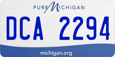 MI license plate DCA2294