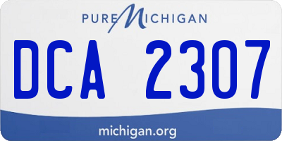 MI license plate DCA2307