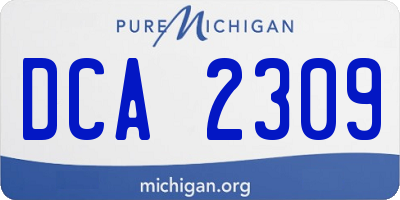 MI license plate DCA2309