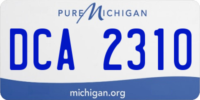 MI license plate DCA2310