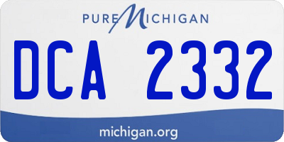 MI license plate DCA2332
