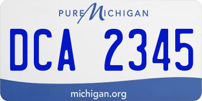 MI license plate DCA2345
