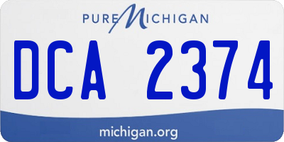 MI license plate DCA2374