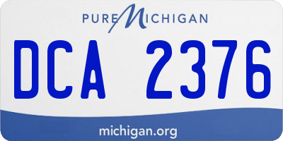 MI license plate DCA2376