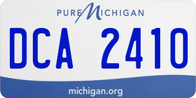 MI license plate DCA2410