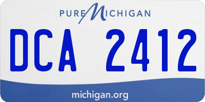 MI license plate DCA2412