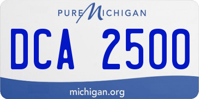 MI license plate DCA2500