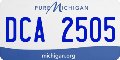 MI license plate DCA2505