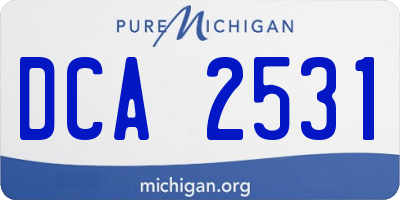 MI license plate DCA2531