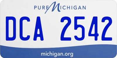 MI license plate DCA2542