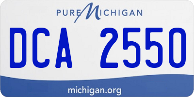 MI license plate DCA2550