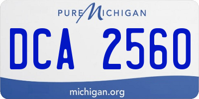 MI license plate DCA2560