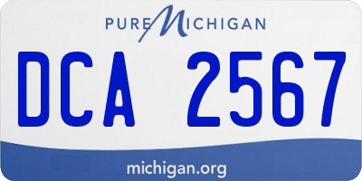 MI license plate DCA2567