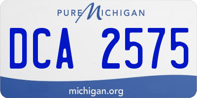 MI license plate DCA2575