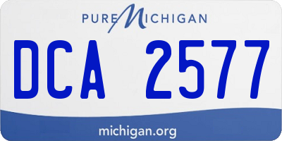 MI license plate DCA2577