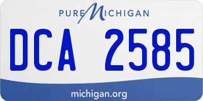 MI license plate DCA2585