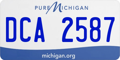 MI license plate DCA2587