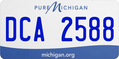 MI license plate DCA2588