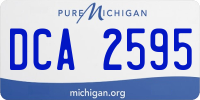 MI license plate DCA2595