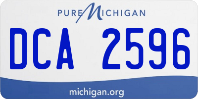MI license plate DCA2596
