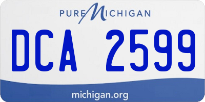 MI license plate DCA2599