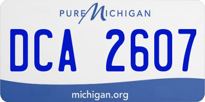 MI license plate DCA2607