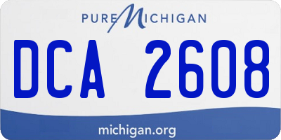 MI license plate DCA2608