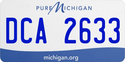 MI license plate DCA2633