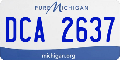 MI license plate DCA2637