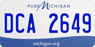 MI license plate DCA2649