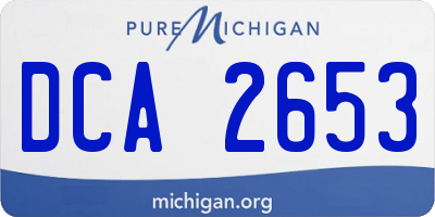MI license plate DCA2653