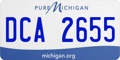 MI license plate DCA2655