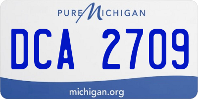 MI license plate DCA2709