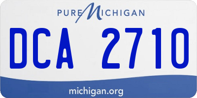 MI license plate DCA2710