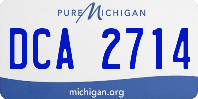 MI license plate DCA2714