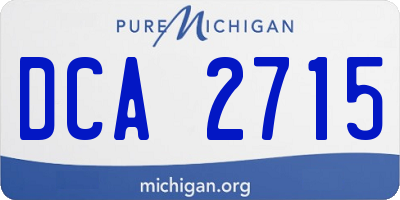 MI license plate DCA2715