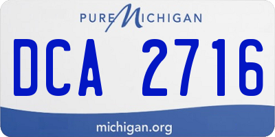 MI license plate DCA2716