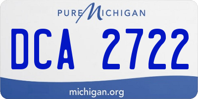 MI license plate DCA2722