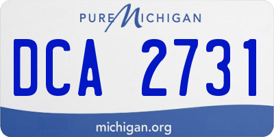 MI license plate DCA2731
