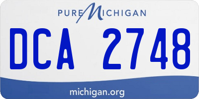 MI license plate DCA2748