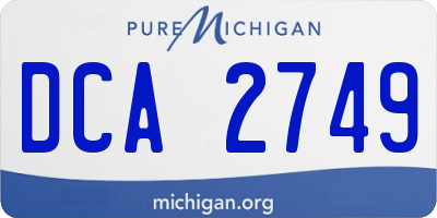 MI license plate DCA2749