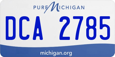 MI license plate DCA2785