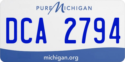 MI license plate DCA2794