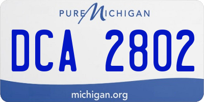 MI license plate DCA2802