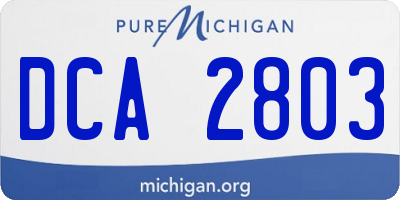 MI license plate DCA2803