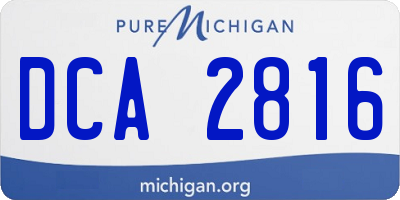 MI license plate DCA2816