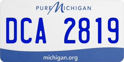 MI license plate DCA2819