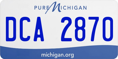 MI license plate DCA2870